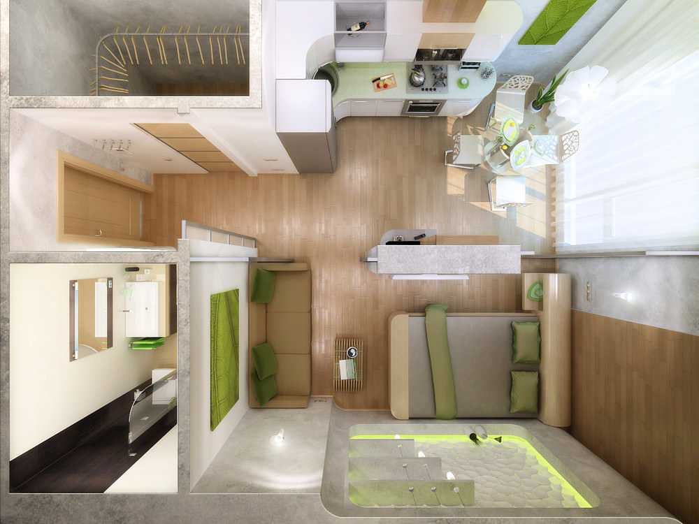 Интерьер и планировка квартиры-студии 20 кв. м в 2020 году