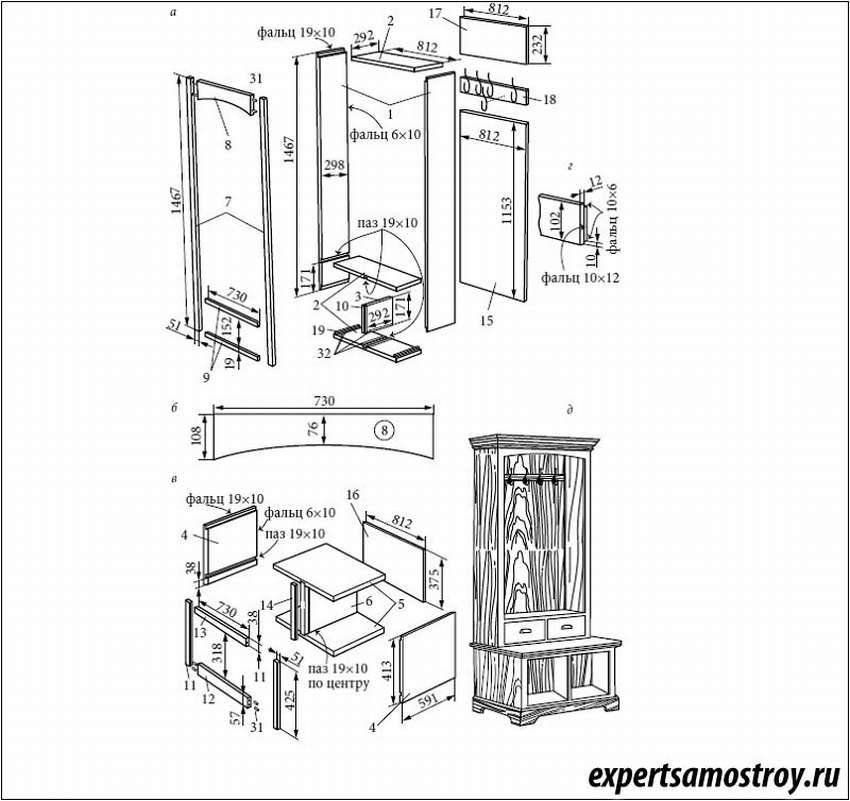 Как спроектировать угловой шкаф-купе: чертежи, размеры, внутреннее наполнение