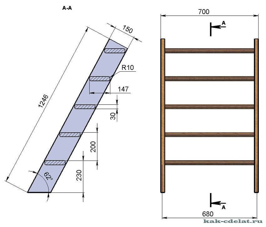 Как сделать приставную деревянную лестницу своими руками? - ремонт и стройка