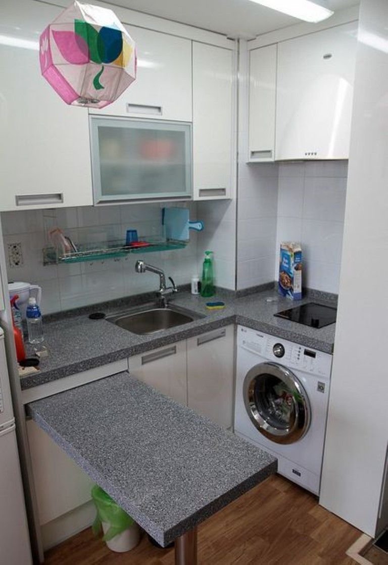 маленькая кухня со стиральной машиной фото