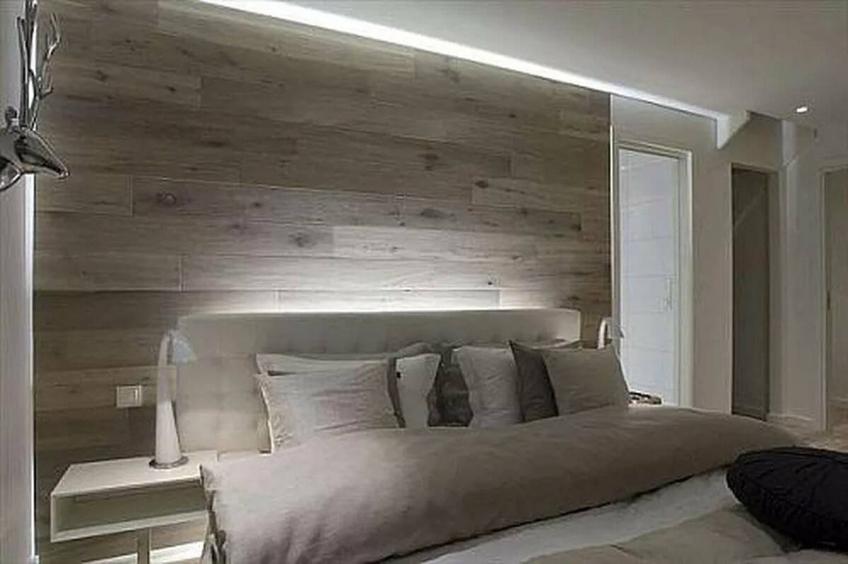 Ламинат на стене в спальне: дизайн и оформление стен с инструкцией как крепить (100 фото примеров и вариантов)