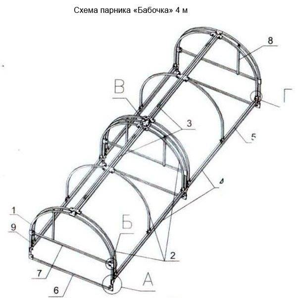 Парник бабочка схема сборки