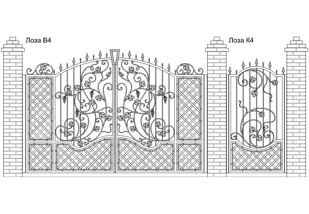 Чертежи кованных калиток
