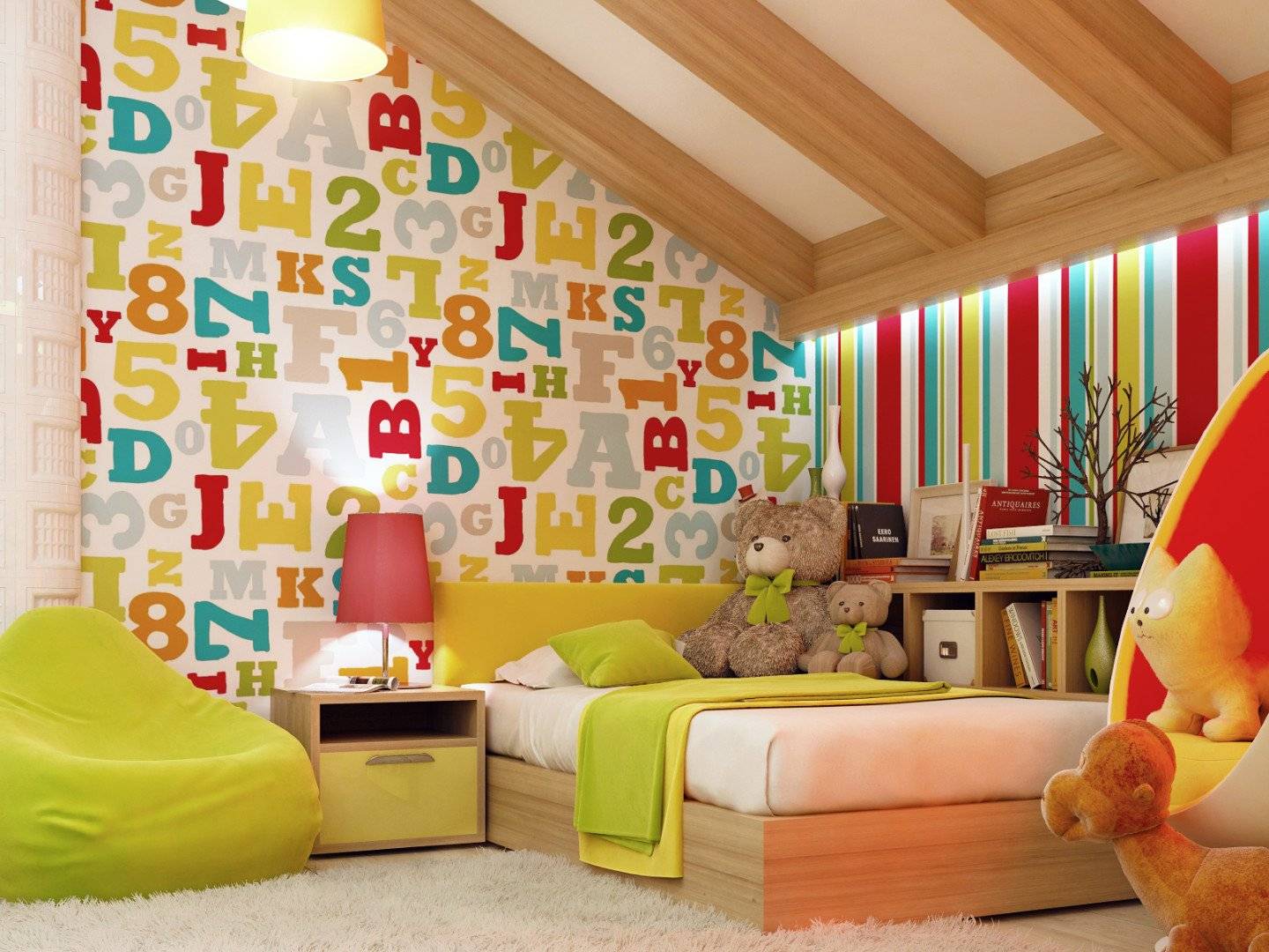 Стены в детской комнате - правила идеально сочетания в интерьере (75 фото идей)