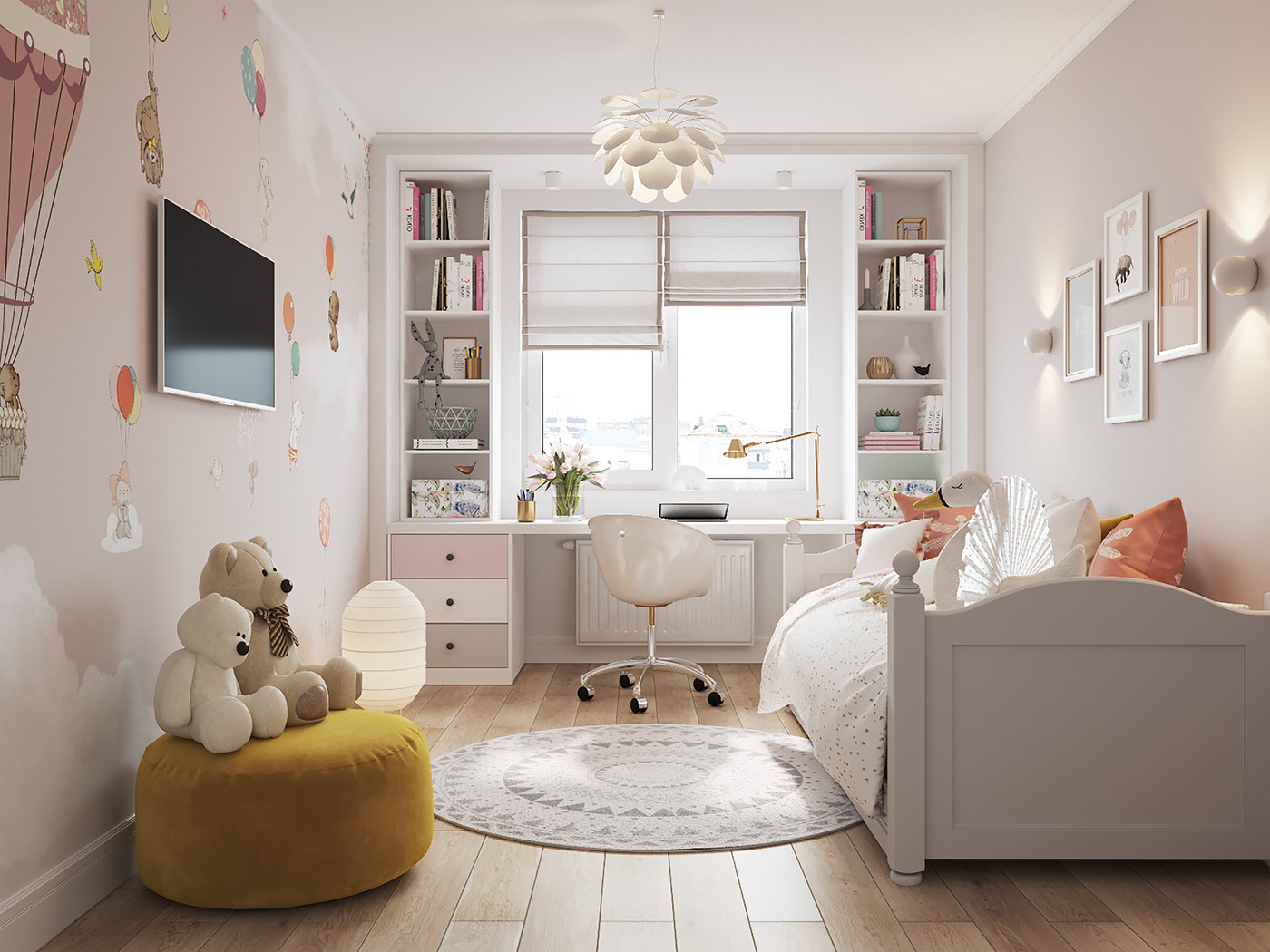 Детская комната для девочки: особенности дизайна, интерьер 2023 года, планировка, какой стиль выбрать, возраст, цвета, мебель, оформление фото