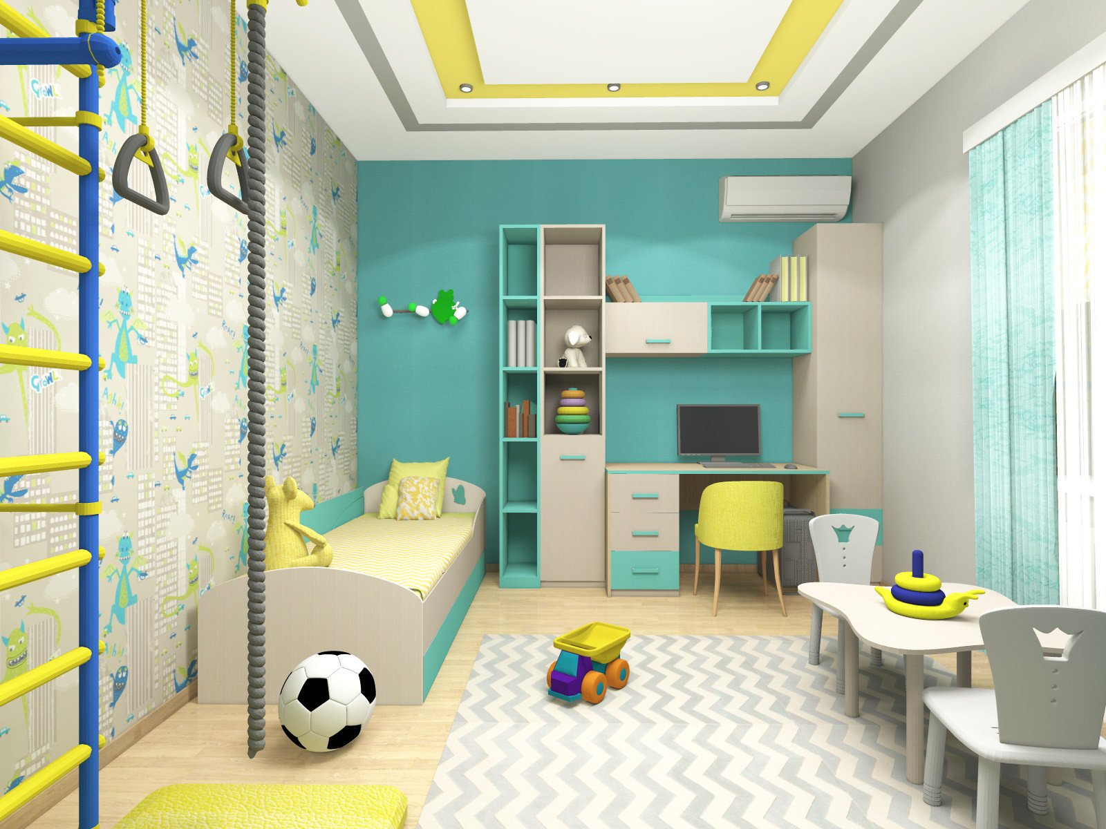 оформление детской комнаты для мальчика 7 лет