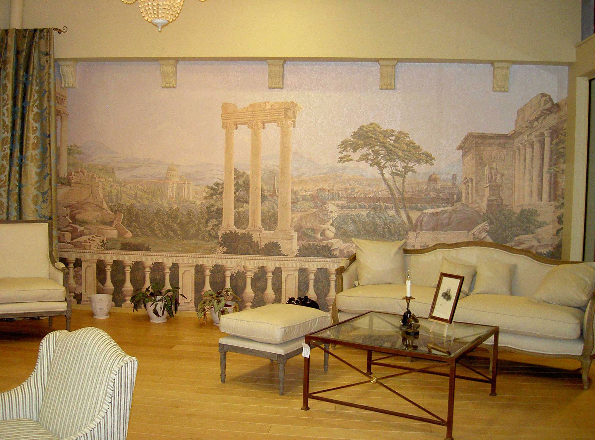 фрески в интерьере гостиной фото