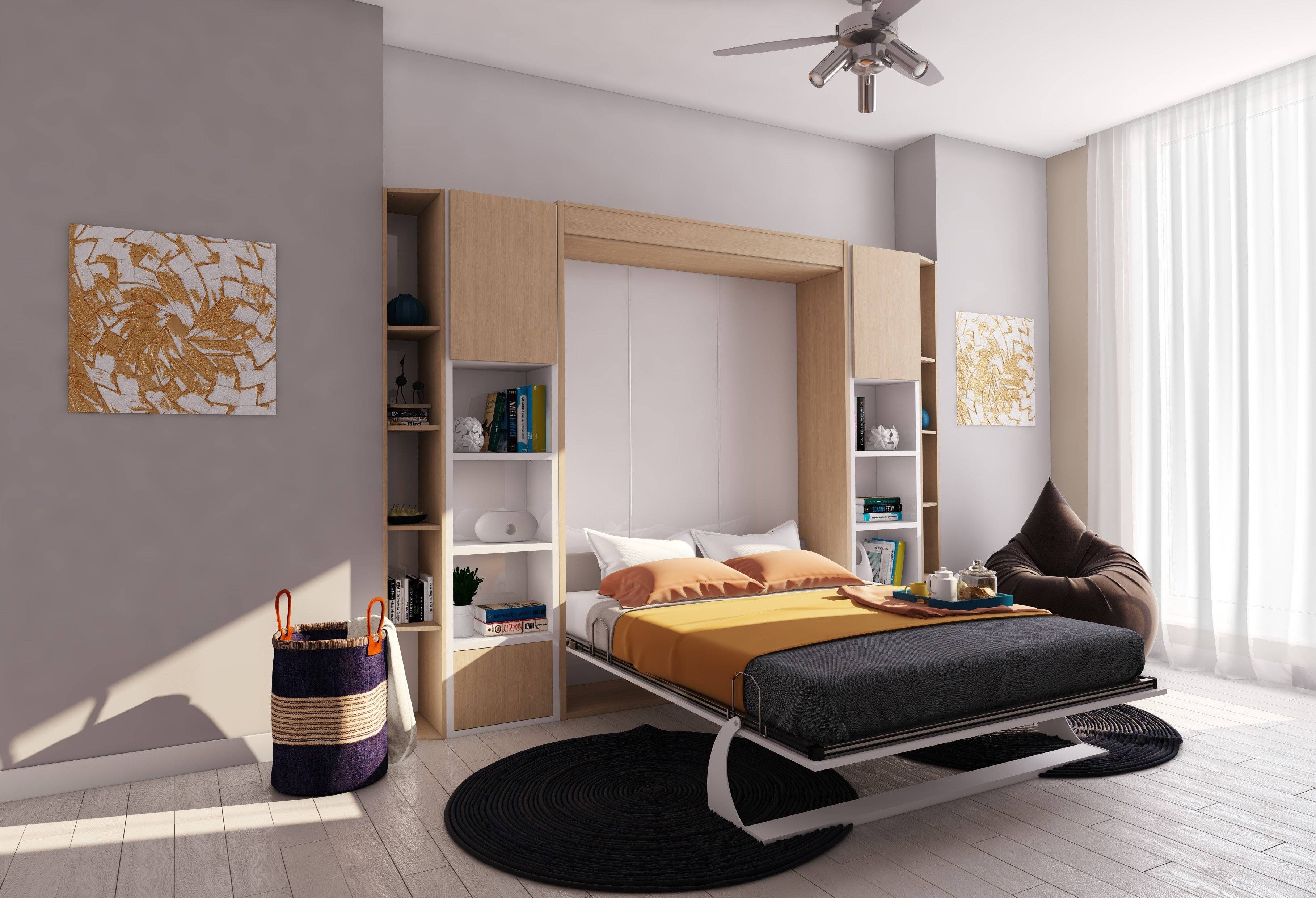 Кровать трансформер для малогабаритной квартиры, стол-кровать и другие варианты механизмов, особенности конструкции, фото
