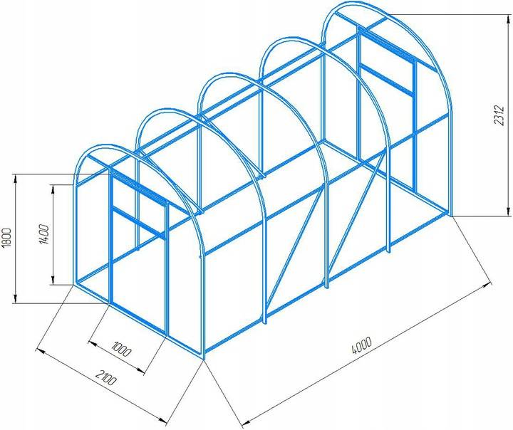Оптимальные размеры теплицы из поликарбоната: чертежи своими руками