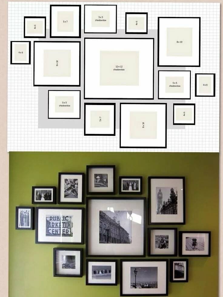 Фоторамки в интерьере — 50 фото идей