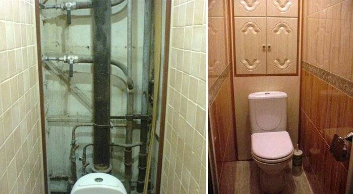 Как установить жалюзи в туалет, чтобы спрятать канализационные трубы, фото примеры