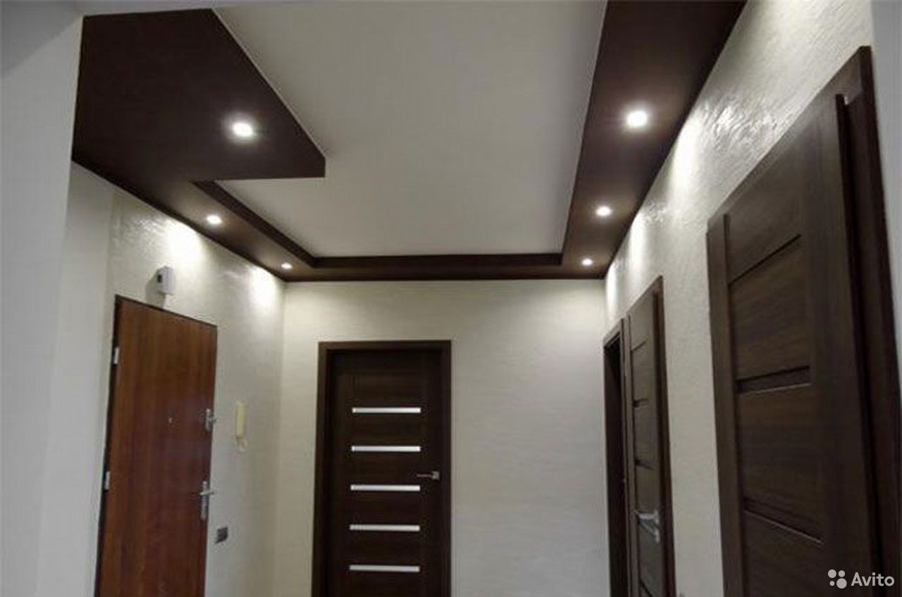 Потолки из гипсокартона в коридоре - фото отличных дизайнов в прихожих