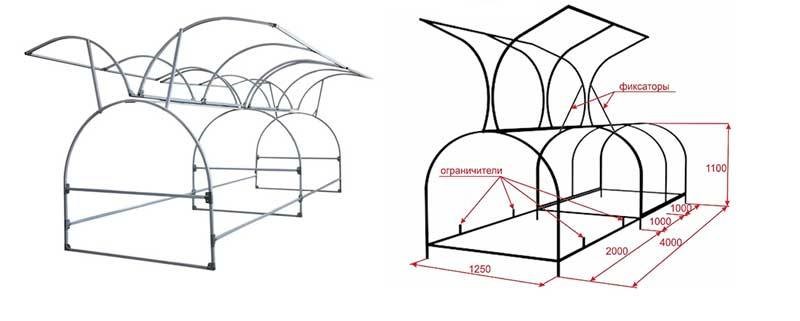 Парник размеры чертежи из профильной трубы