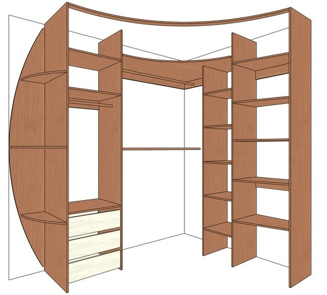 Угловой шкаф в спальню, размеры и чертежи: виды конструкций, размеры, чертежи
