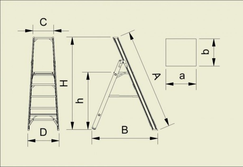 Стремянка с 3 чертеж