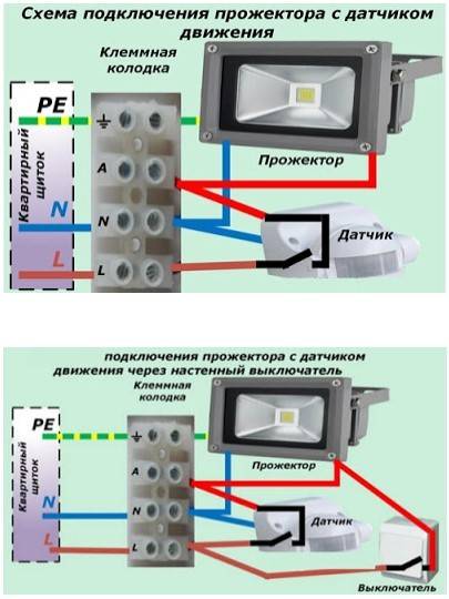 Схема подключения прожектора led