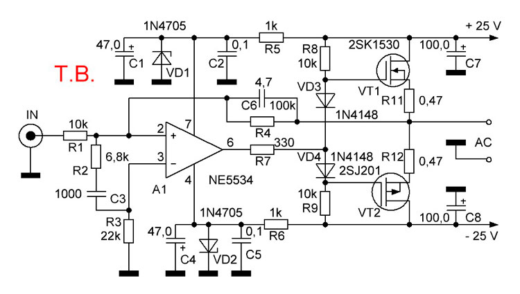 Усилитель на igbt транзисторах схема