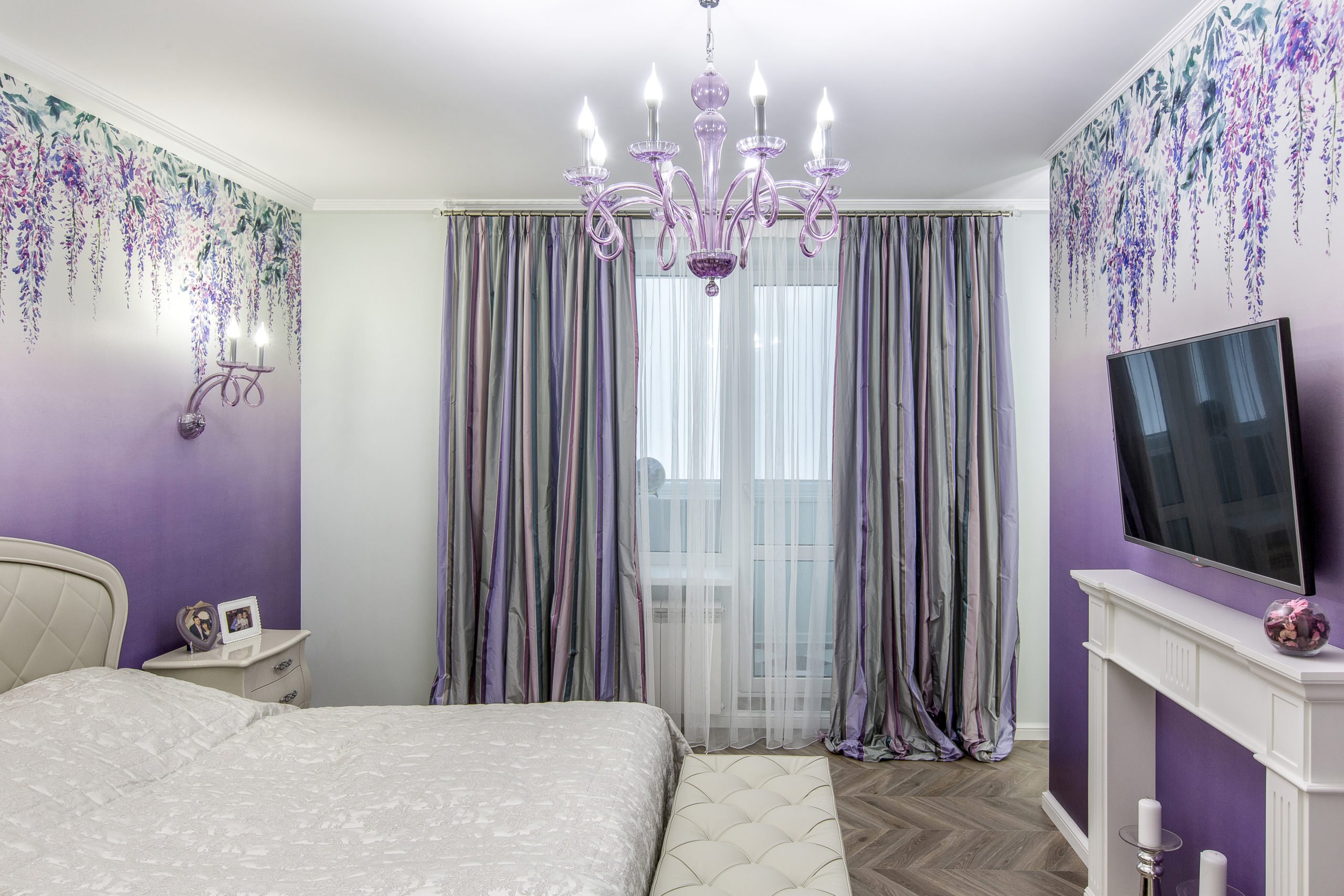Сиреневая спальня 115 фото красивого оформления дизайна спальни в сиреневых тонах