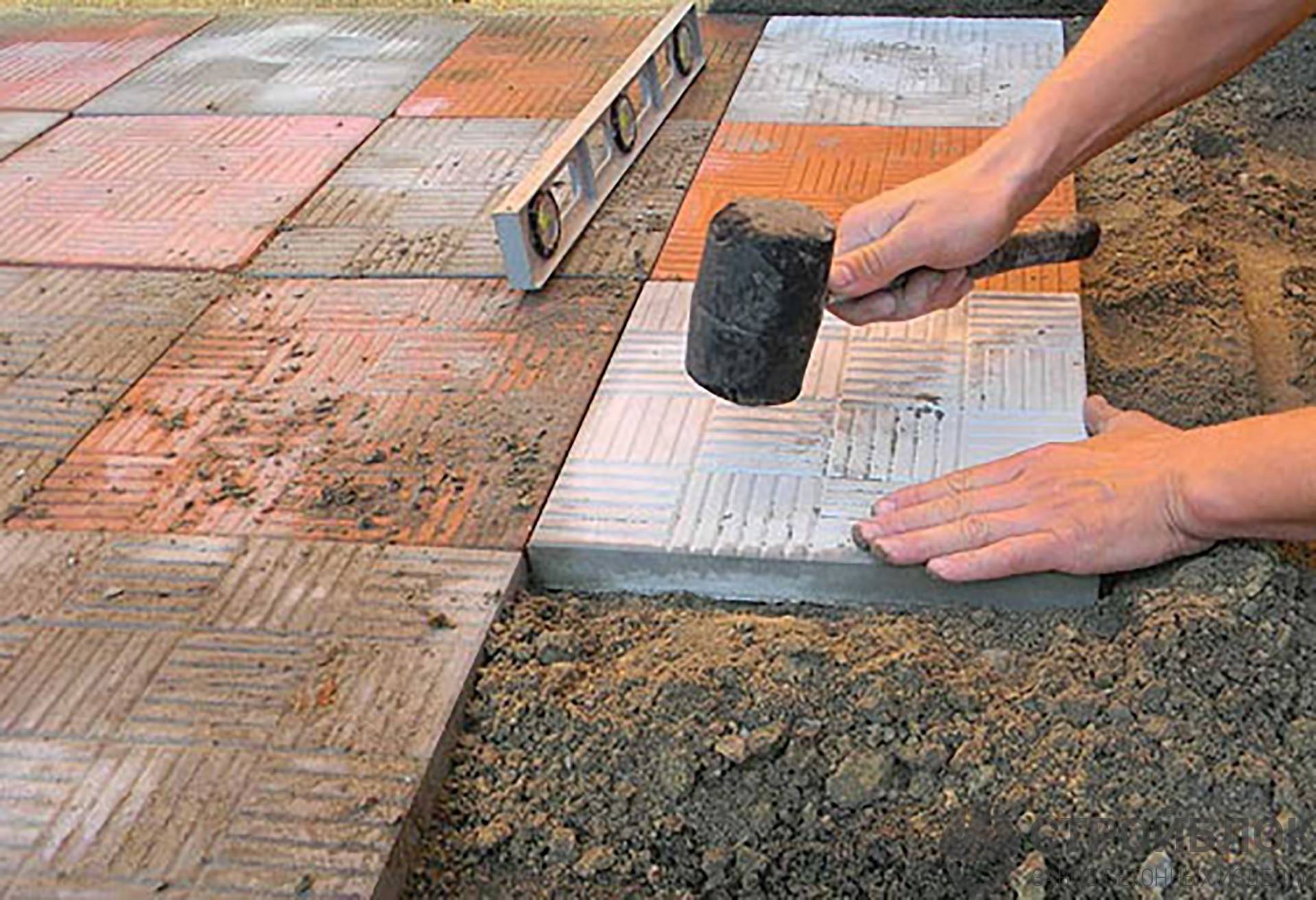 Подготовительные работы перед укладкой тротуарной плитки, способы укладки плитки для тротуара