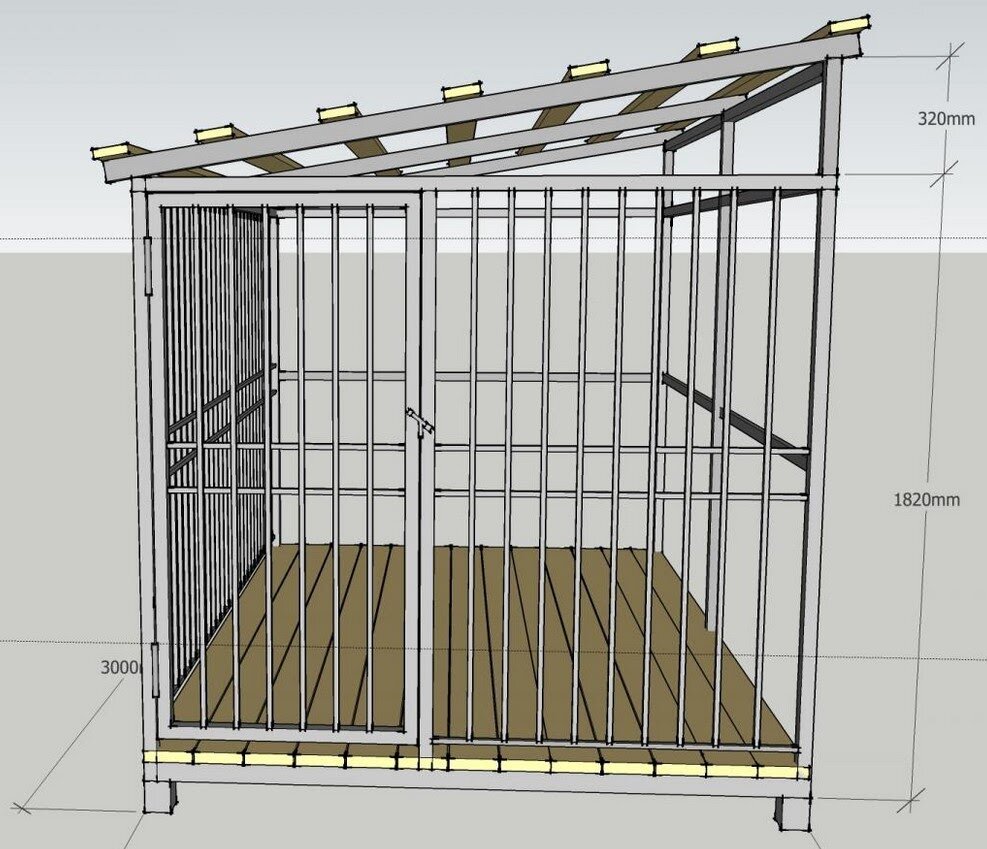 Схема вольера для собаки своими руками схема