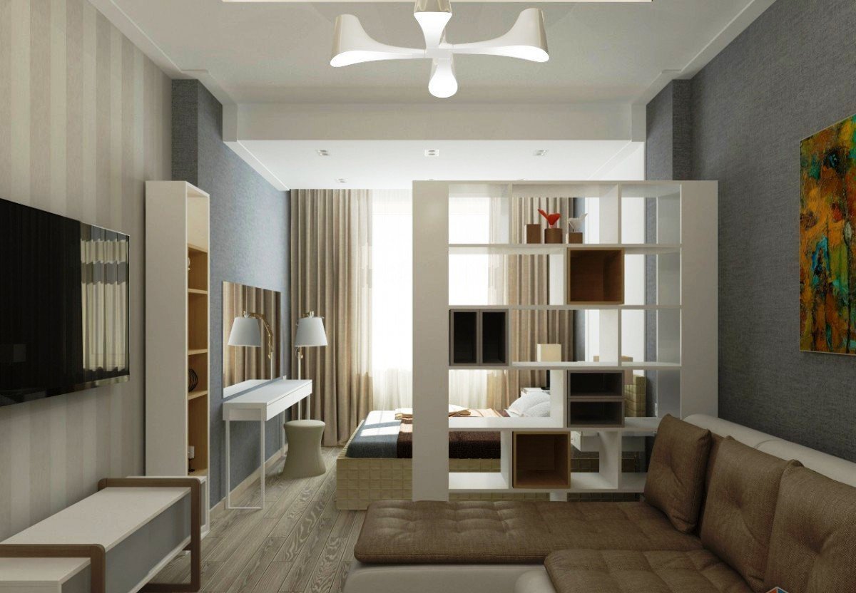 Совмещаем гостиную со спальней: 55 стильных и оригинальных идей интерьера