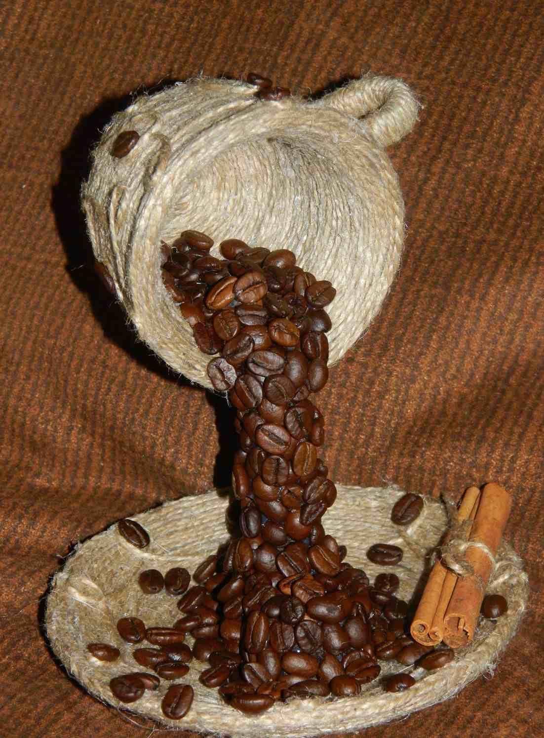 Топиарий из кофейных зерен своими руками