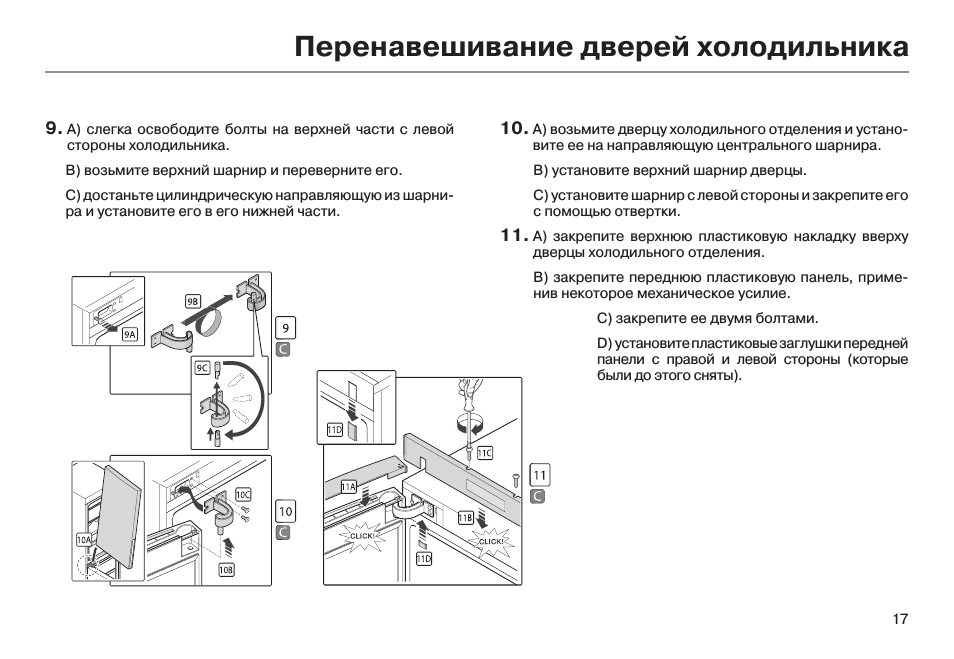 Как перевесить дверь холодильника на другую сторону? инструкция