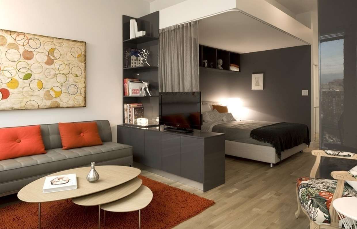 Зонирование гостиной спальной комнаты 47 фото идей, используем перегородки, мебель и шторы для разделения