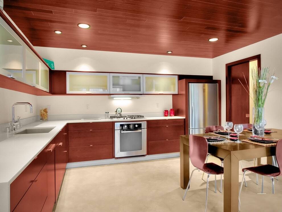 Какой потолок лучше сделать на кухне? материалы для отделки потолка на кухне :: syl.ru
