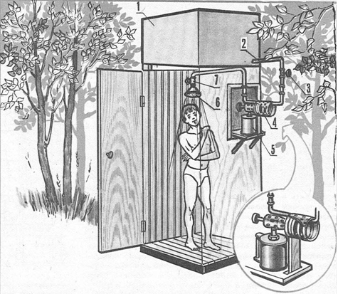Схема душа для дачи