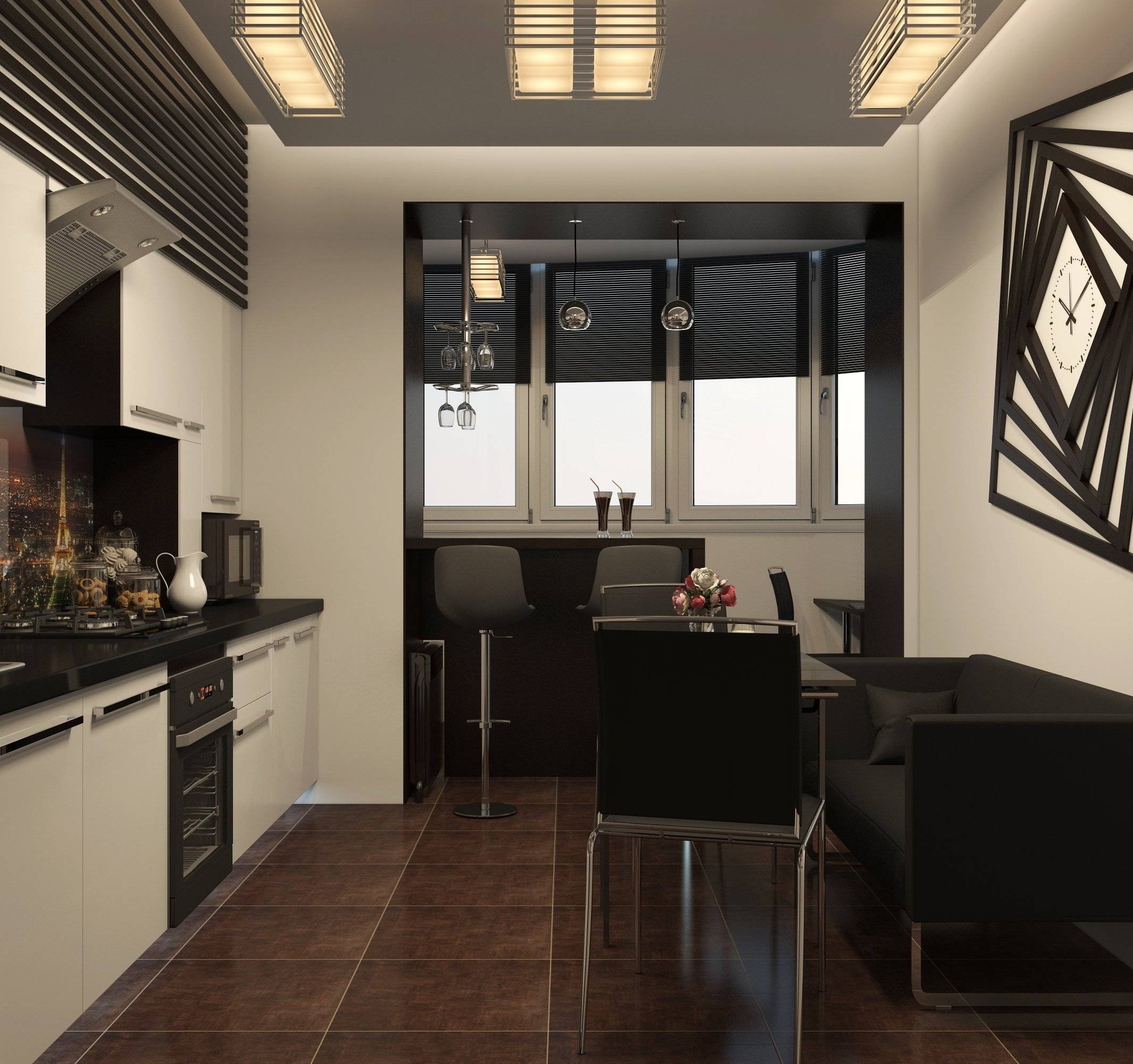 Дизайн кухни, совмещенной с балконом: фото, идеи планировки и оформления интерьера