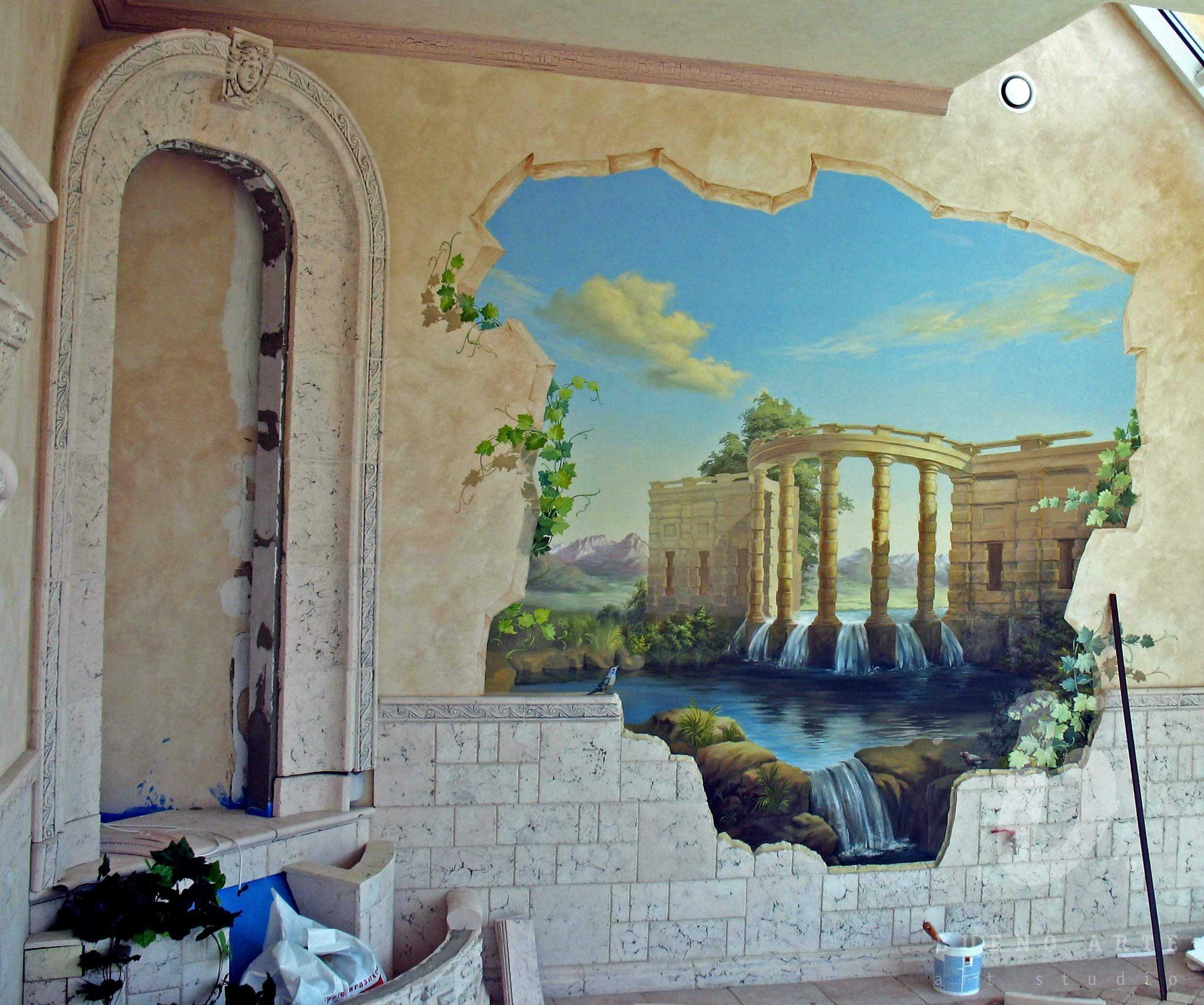 Роспись стен своими руками фото, стили, трафареты, техника. роспись стен акриловыми красками