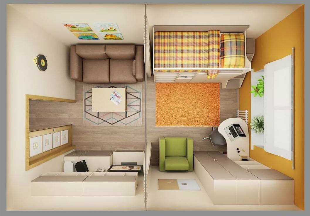 Детская и гостиная в одной комнате – как обустроить удобное пространство для всех членов семьи - 21 фото