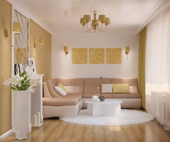 Интерьер гостиной в светлых тонах: идеи оформления дизайна, в том числе бежевых, персиковых, пастельных тонах + фото