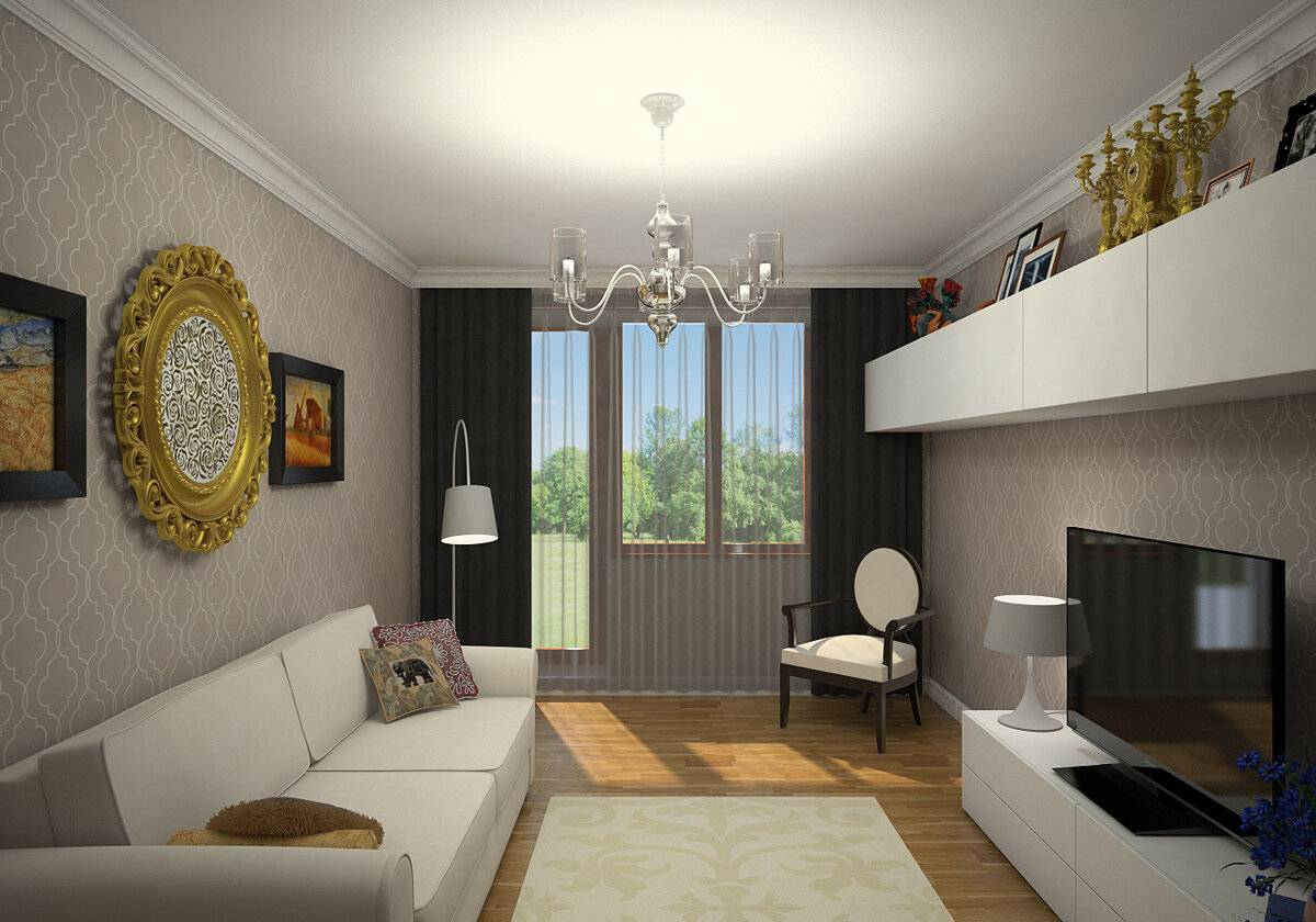 Дизайн зала в квартире 18 кв м фото прямоугольной формы без балкона
