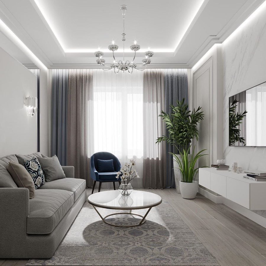 современный дизайн интерьера квартиры в светлых тонах
