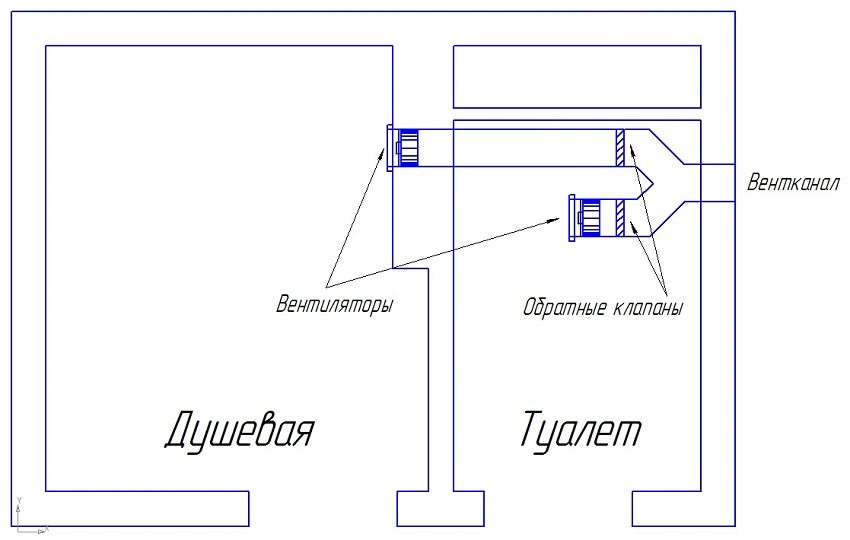 Схема вентиляция ванной комнаты в частном доме