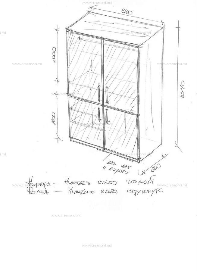 Чертежи шкафа на балкон