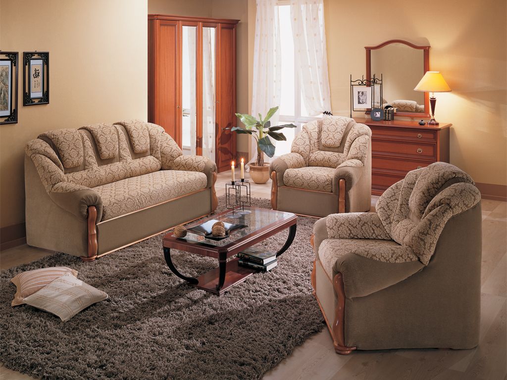 Комплекты диванов в гостиную. Шатура мебель диван и 2 кресла Лучано.