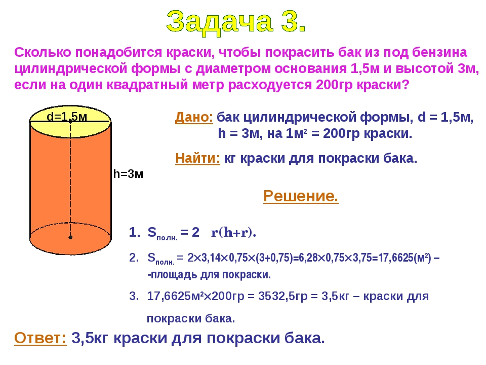 Калькулятор расчета объема и площади трубы