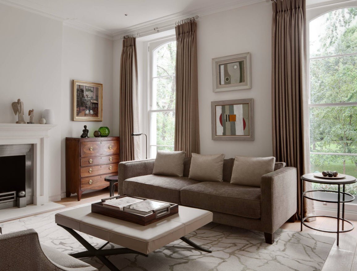 Спальня в коричнево-бежевых тонах: 91 фото-идея дизайна интерьера