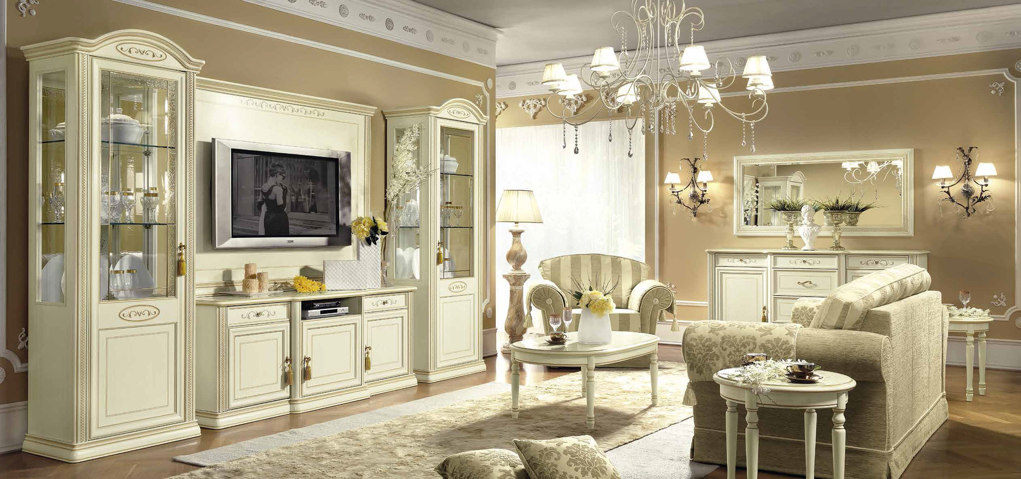 Интерьер гостиной в стиле современная классика: нюансы оформления и выбора мебели