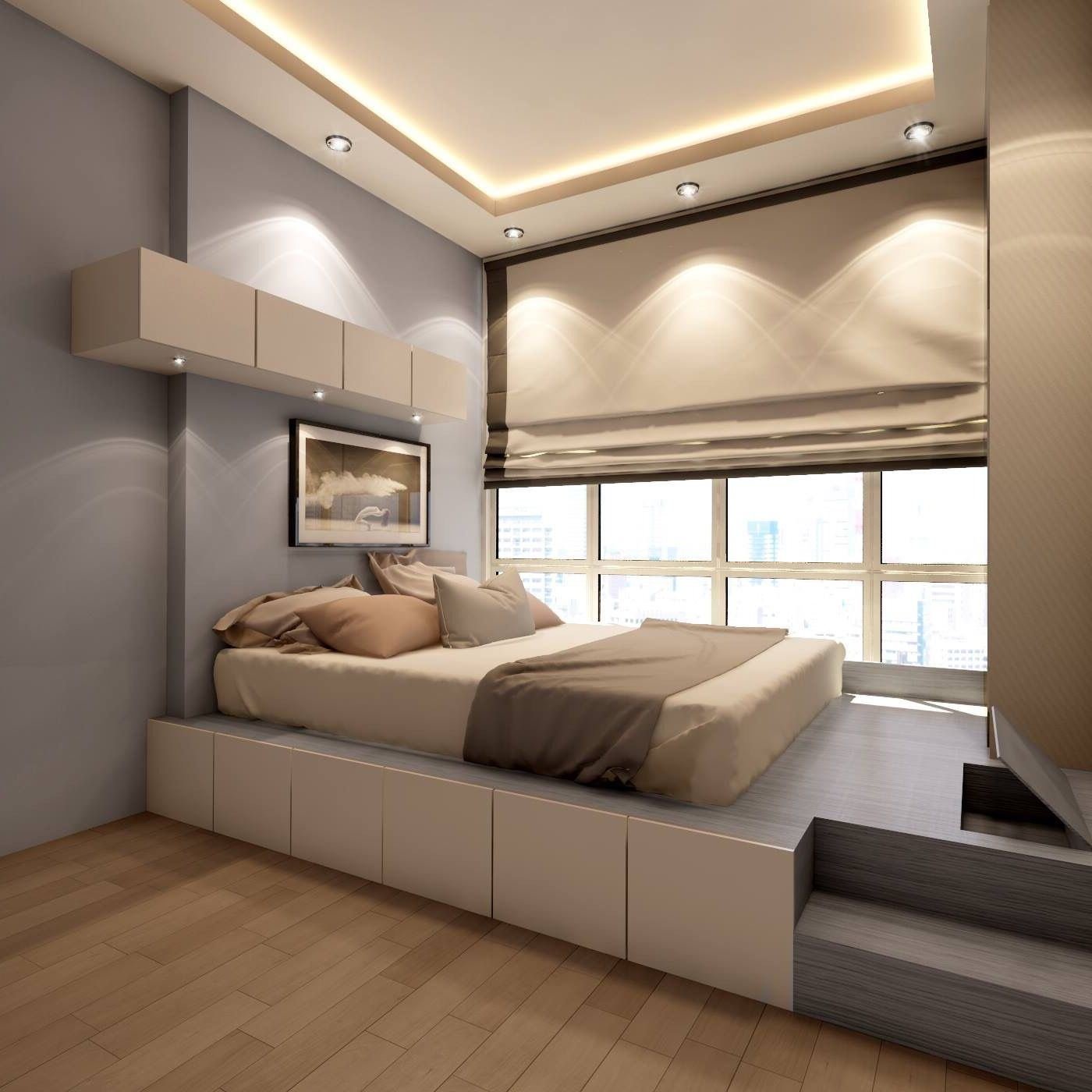 Спальная кровать на подиуме