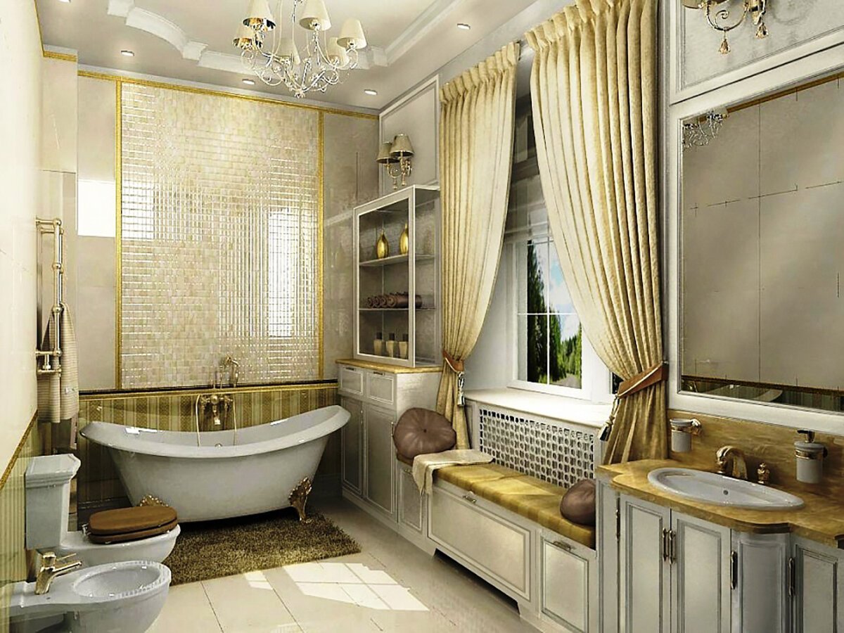 шикарные ванные комнаты в классическом стиле