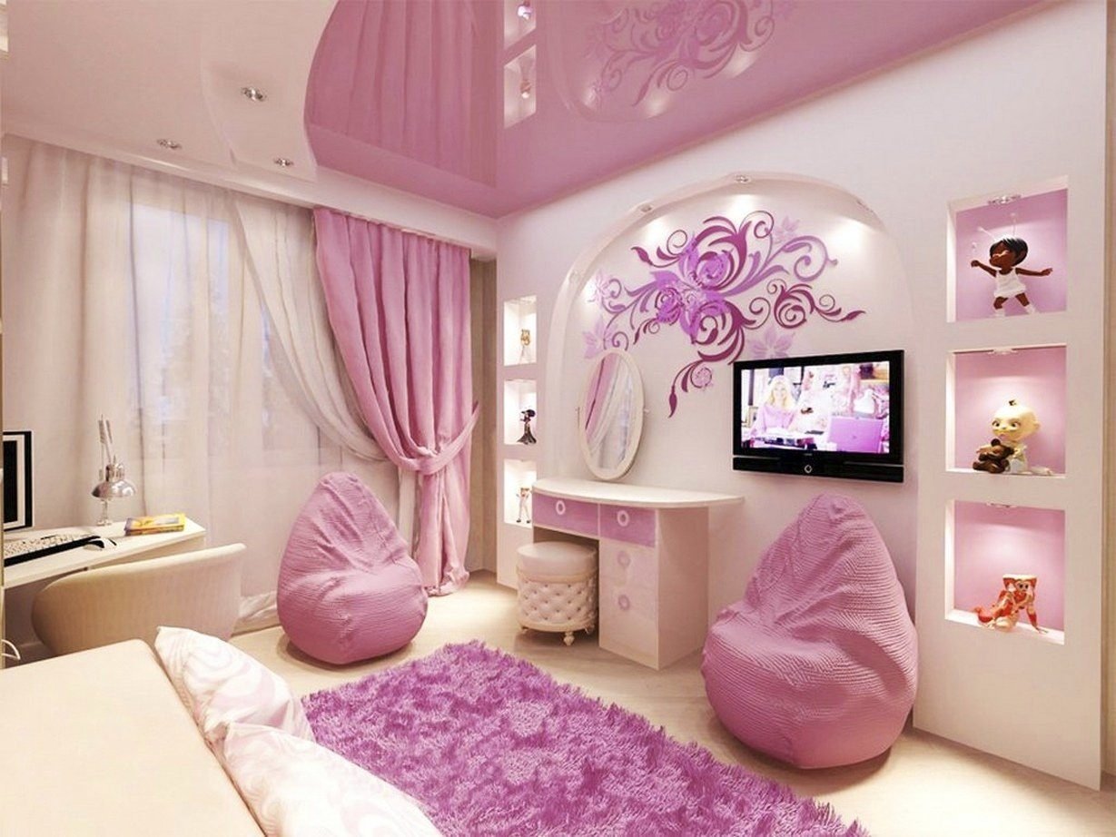 комната для девушки в современном стиле дизайн спальня небольшая