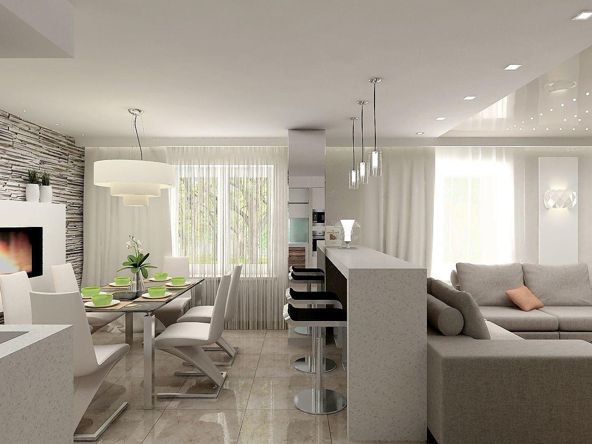 Дизайн кухни-гостиной 30 кв.м с зонированием в частном доме и квартире
