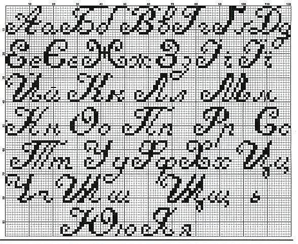 Алфавит для вышивки крестом схема русские