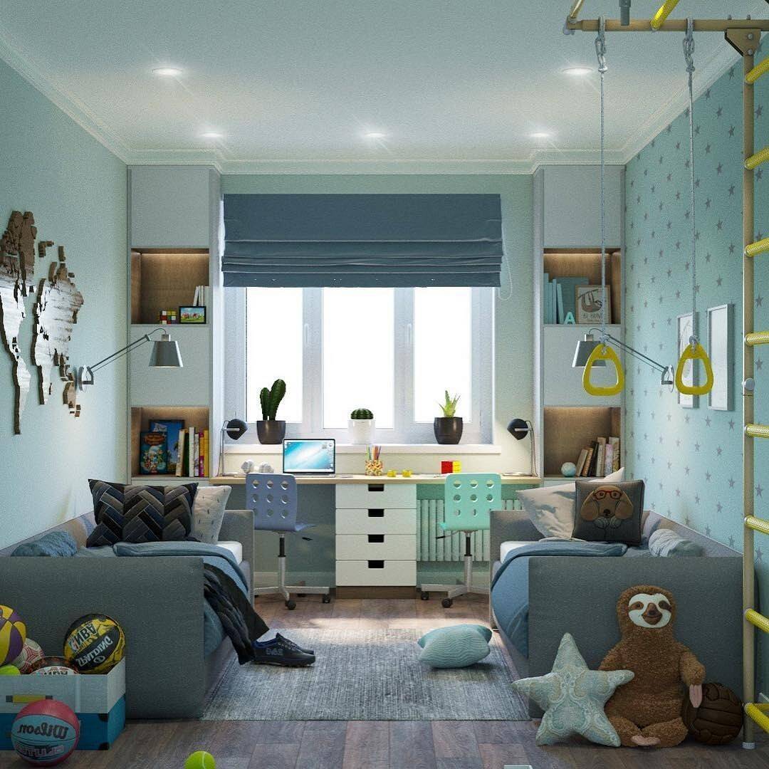 детские дизайн комнаты для двоих 14кв м
