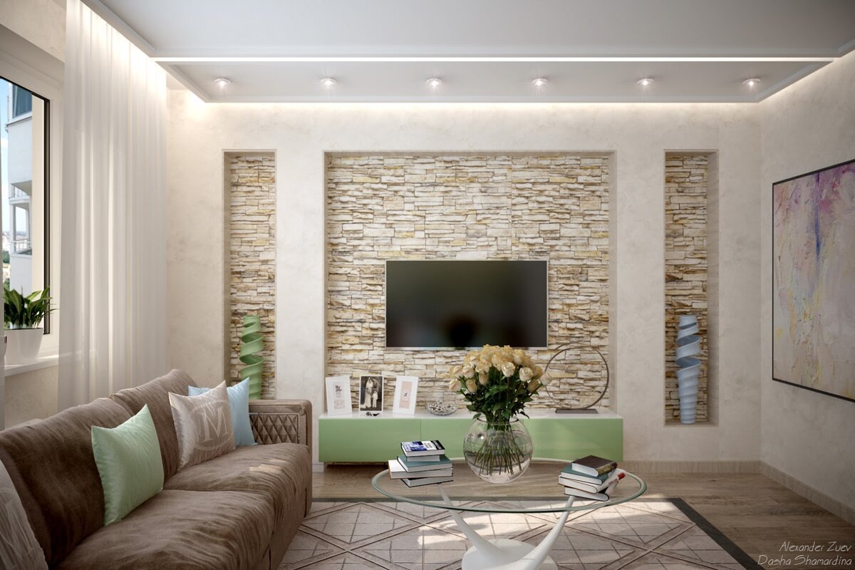 Дизайн интерьера стен из гипсокартона