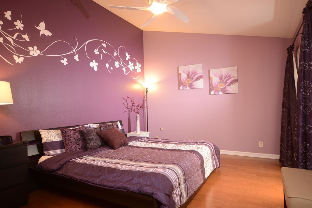 Покраска стен в спальне: 120 фото вариантов дизайна и сочетания цвета стен с шторами и мебелью